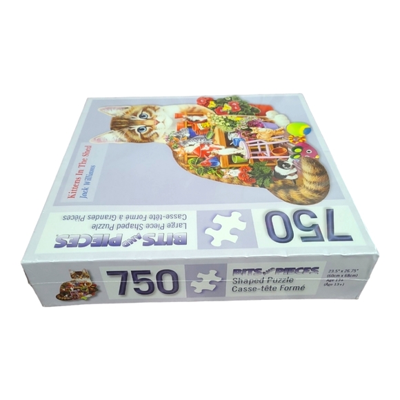 NEW BITS & PIECES Large Piece Shaped KITTENS N THE SHED Jack Williams 750-piece - Picture 4 of 5